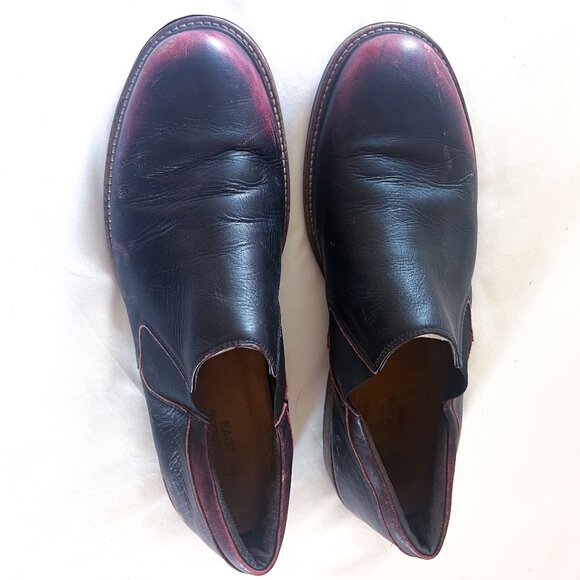 Naot Director Handcrafted Black Burgundy Fade Leather Loafers  EU 47 US men\'s 14 main image 5